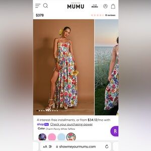 Show Me Your Mumu Juliet Maxi dress **Shortened-READ INFO**